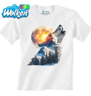 Dětské tričko Vlk Vyjící na Měsíc.jpg