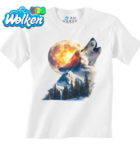 Obrázek produktu Dětské tričko Vlk Vyjící na Měsíc