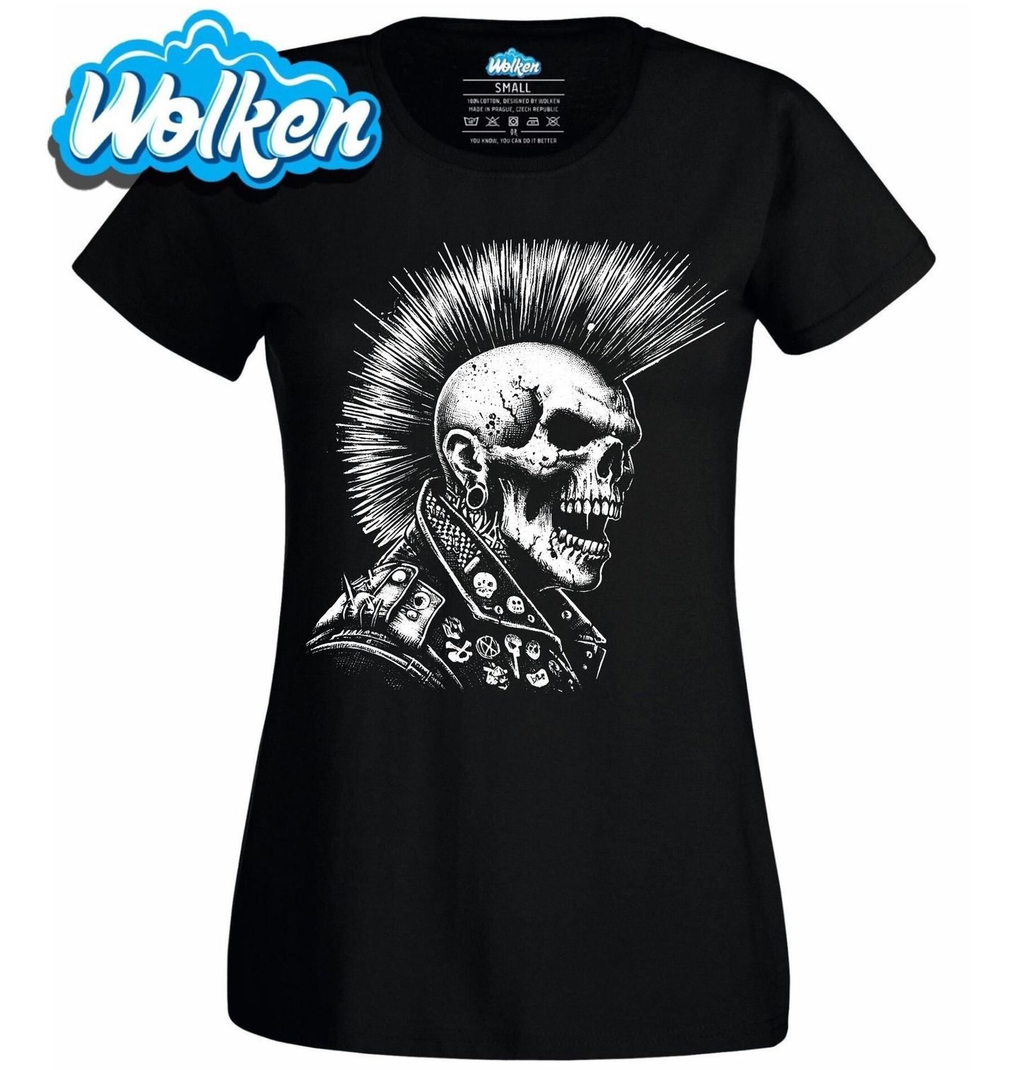 Dámské tričko Lebka Pankáče v Rytmu Rebelie.jpg