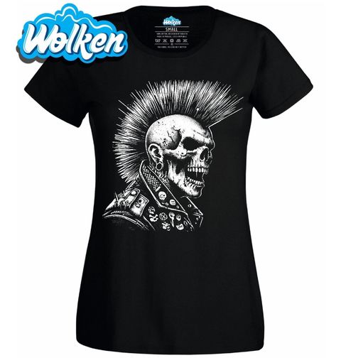 Obrázek produktu Dámské tričko Lebka Pankáče v Rytmu Rebelie