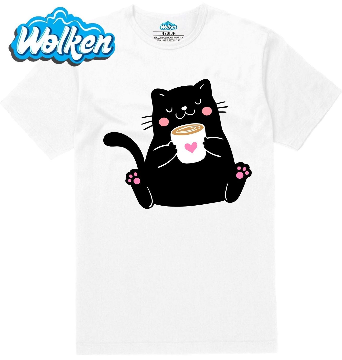 Pánské tričko Kočka s Šálkem v Packách.jpg