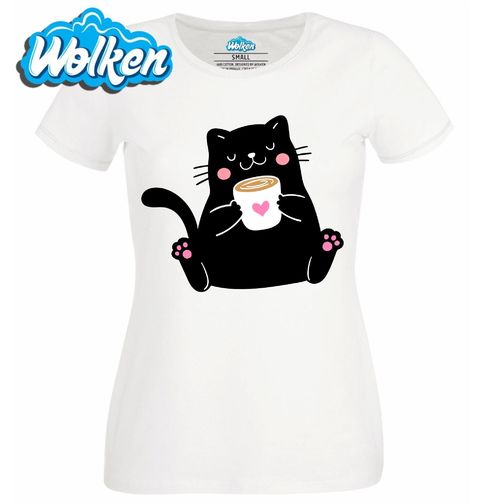 Obrázek produktu Dámské tričko Kočka s Šálkem v Packách