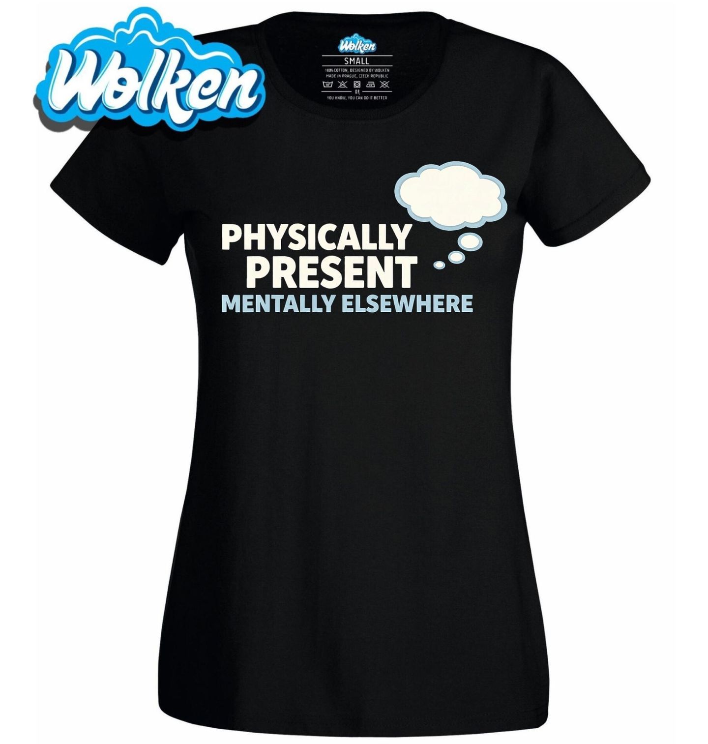 Dámské tričko Tělem Tady Hlavou Jinde.jpg