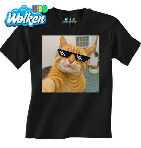 Obrázek produktu Dětské tričko Selfie Kočka se Stylovými Brýlemi