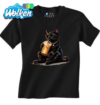 Dětské tričko Kočka s Ledovou Kávou.jpg