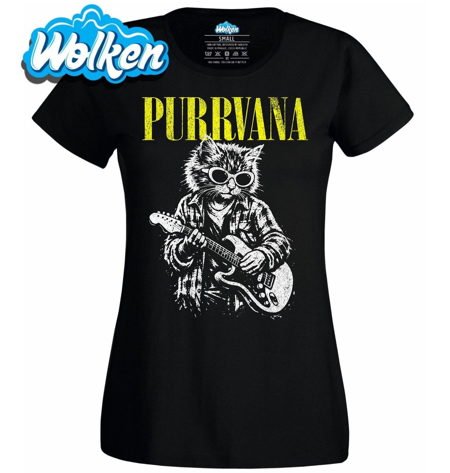 Dámské tričko Rocková Kočka Purrvana.jpg