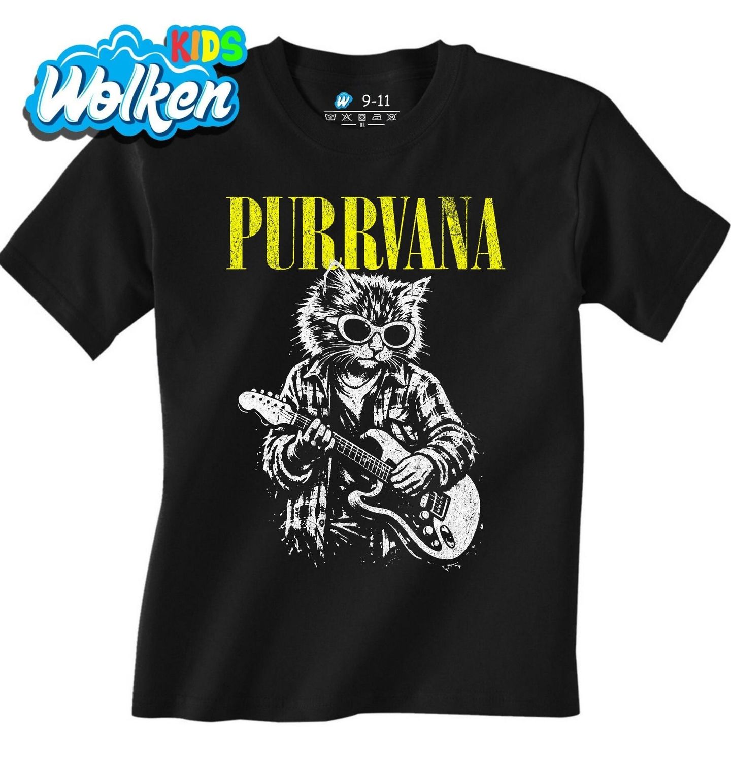 Dětské tričko Rocková Kočka Purrvana.jpg