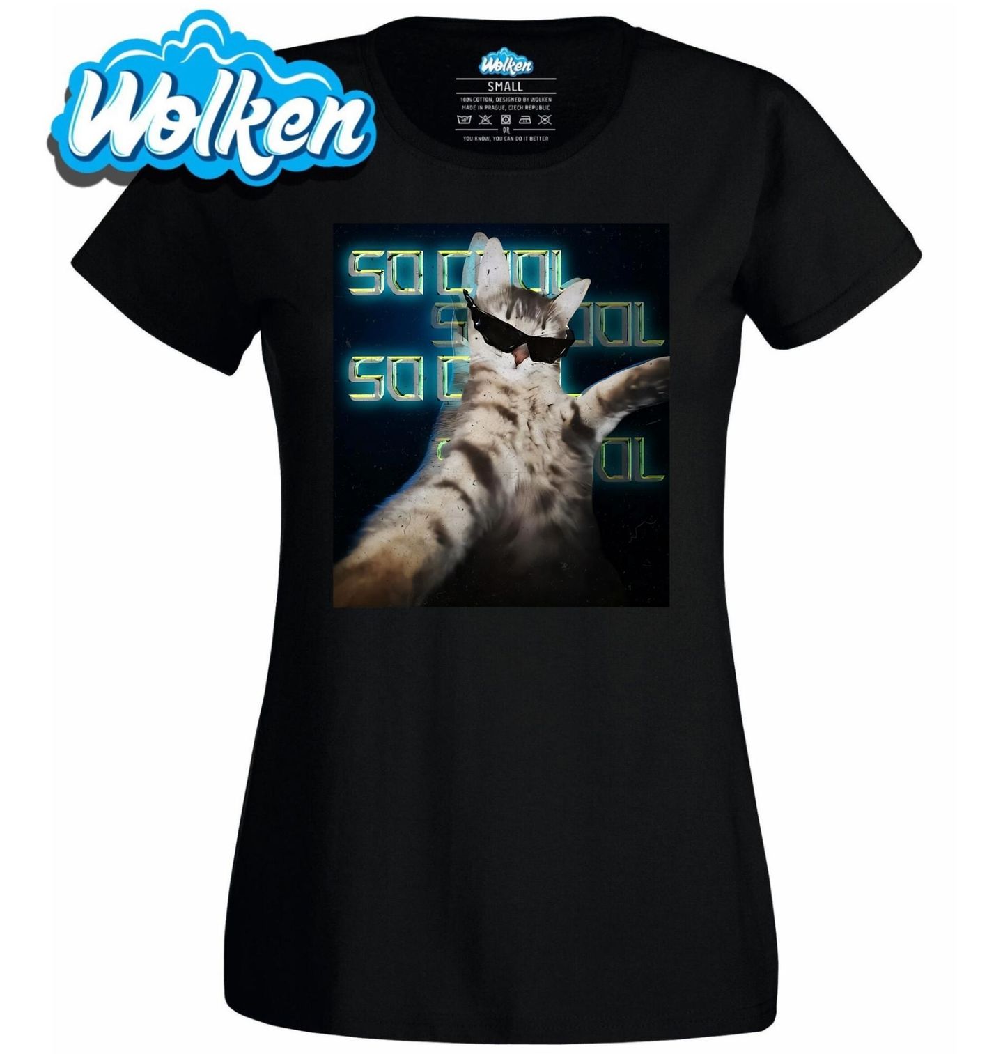 Dámské tričko Selfie Cool Kočka s Brýlemi.jpg