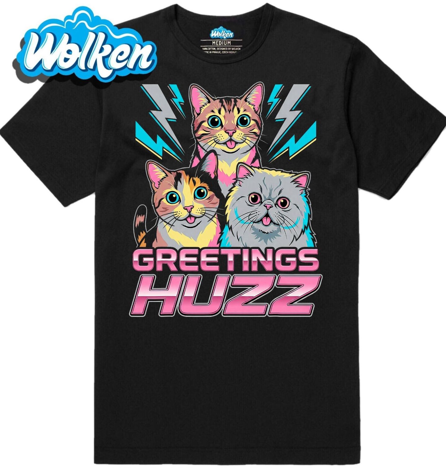 Pánské tričko Kočky tě Zdraví Greeting Huzz.jpg