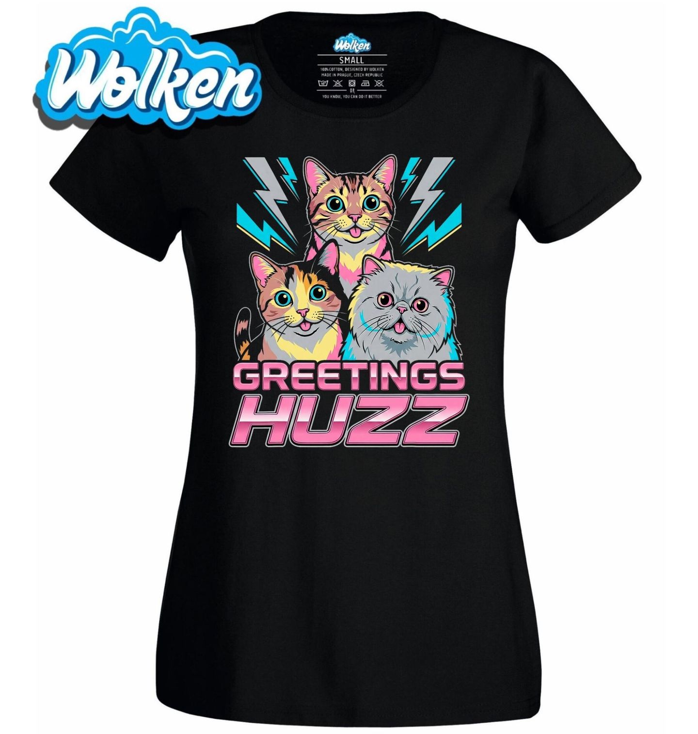 Dámské tričko Kočky tě Zdraví Greeting Huzz.jpg