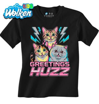 Dětské tričko Kočky tě Zdraví Greeting Huzz.jpg