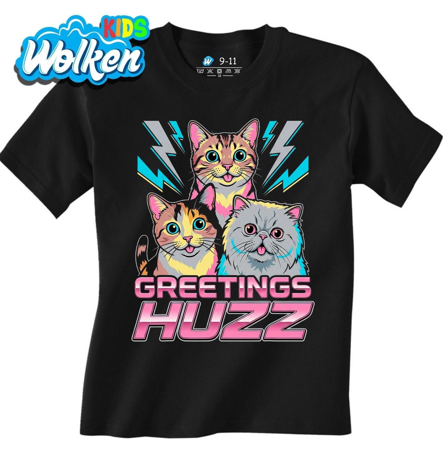 Dětské tričko Kočky tě Zdraví Greeting Huzz.jpg