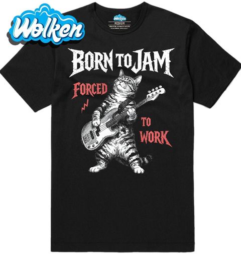 Obrázek produktu Pánské tričko Rocková Kočka s Kytarou Born to Jam