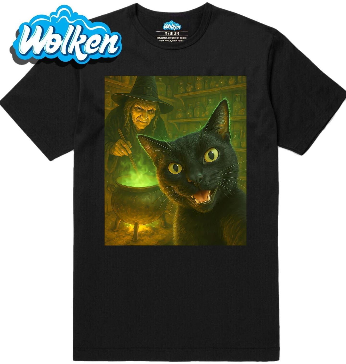 Pánské tričko Selfie Černy Kočky a Čarodějnice.jpg