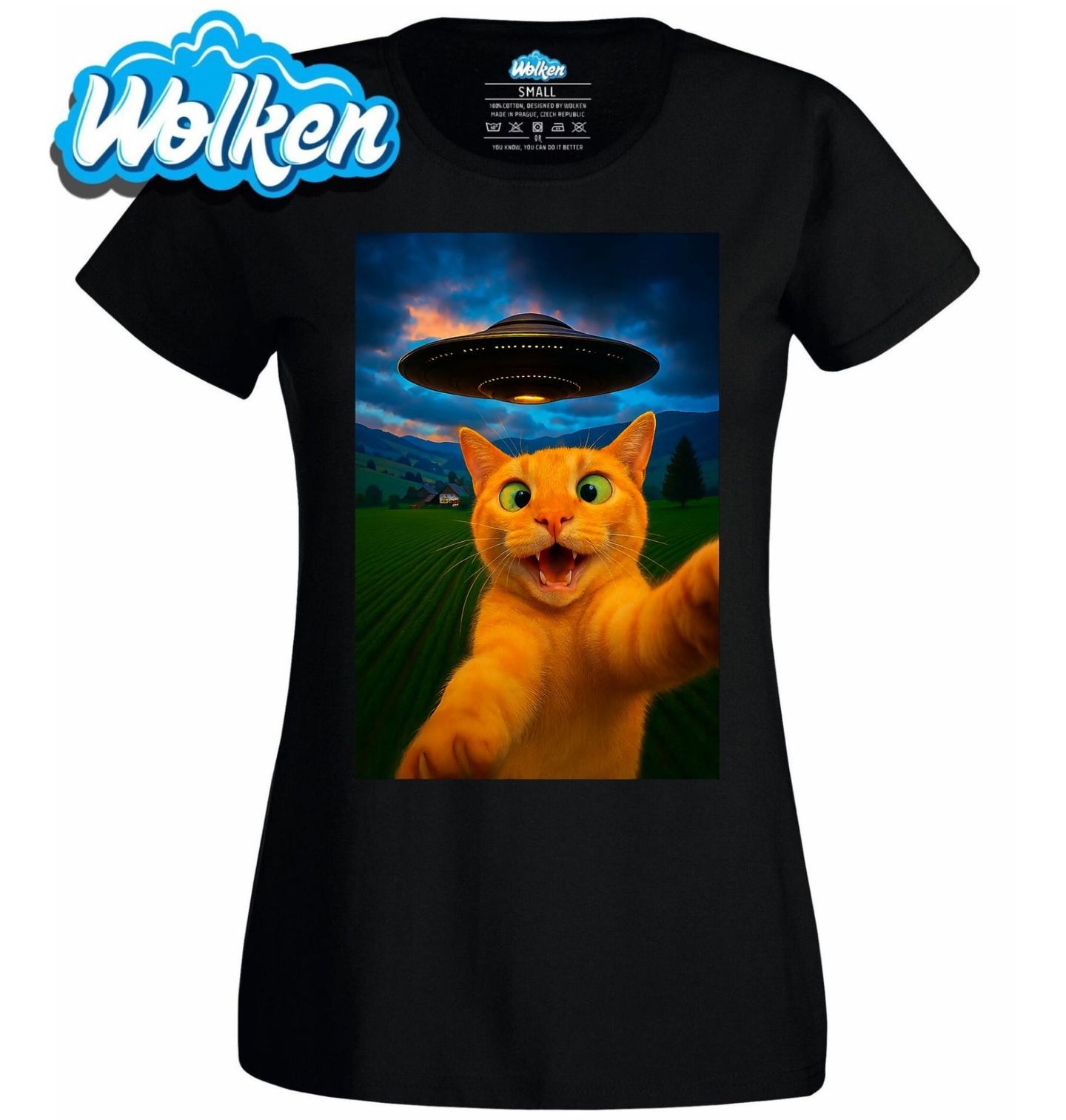 Dámské tričko Selfie Kočky a UFO.jpg