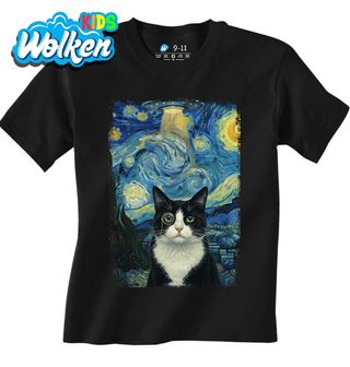 Dětské tričko Tuxedo Kočka ve Hvězdné Noci.jpg