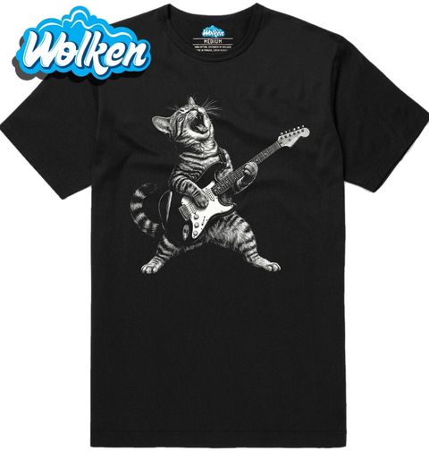Obrázek produktu Pánské tričko Kočka s Elektrickou Kytarou