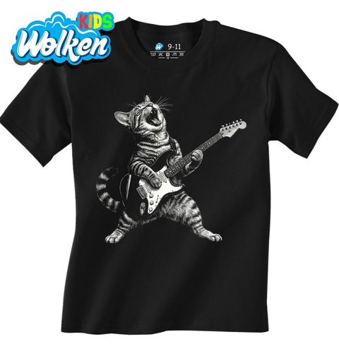 Obrázek produktu Dětské tričko Kočka s Elektrickou Kytarou