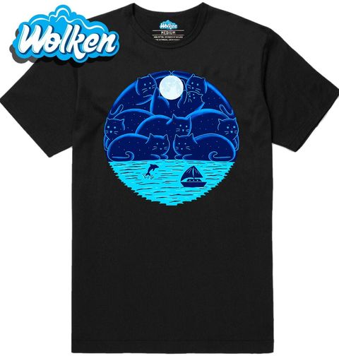 Obrázek produktu Pánské tričko Kočičí Noc pod Měsícem