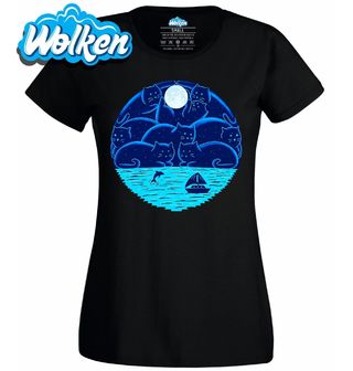 Dámské tričko Kočičí Noc pod Měsícem.jpg