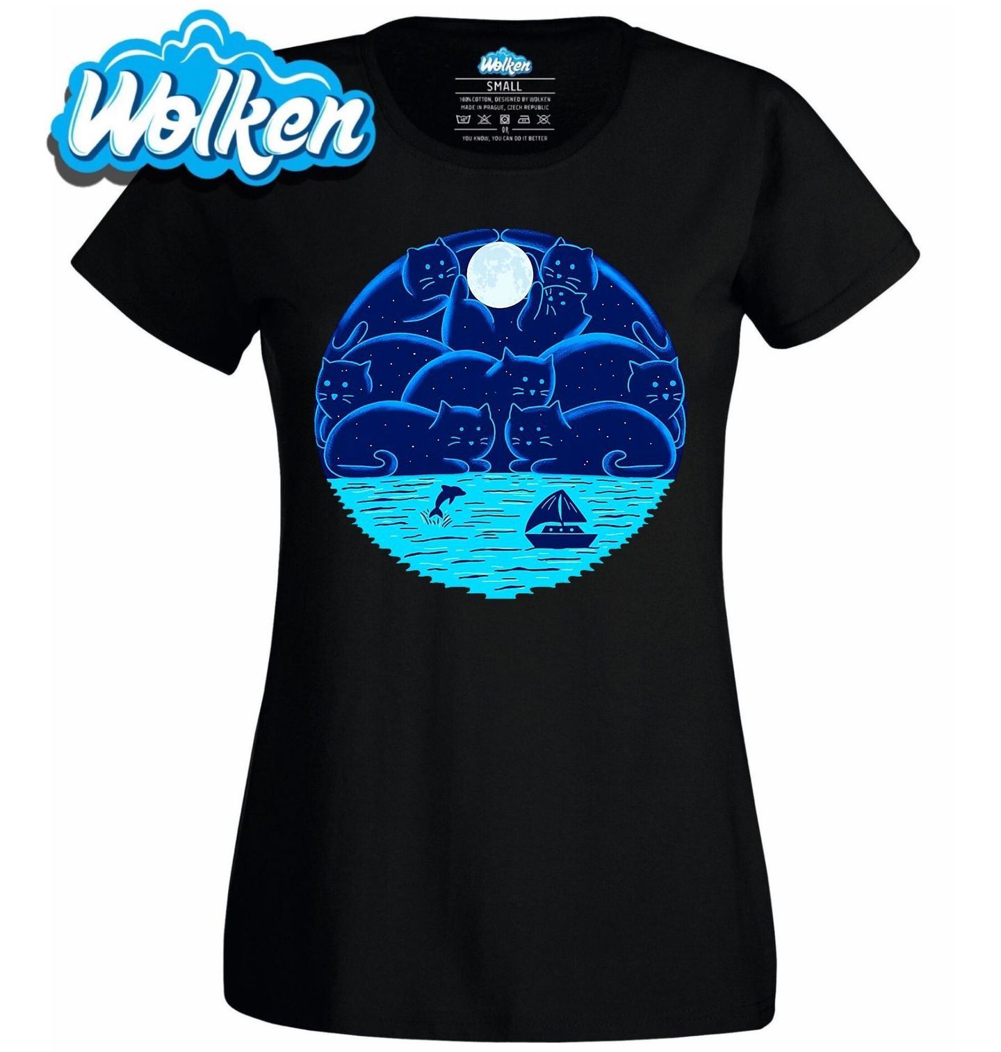 Dámské tričko Kočičí Noc pod Měsícem.jpg