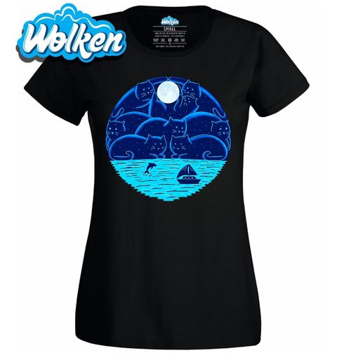 Obrázek produktu Dámské tričko Kočičí Noc pod Měsícem