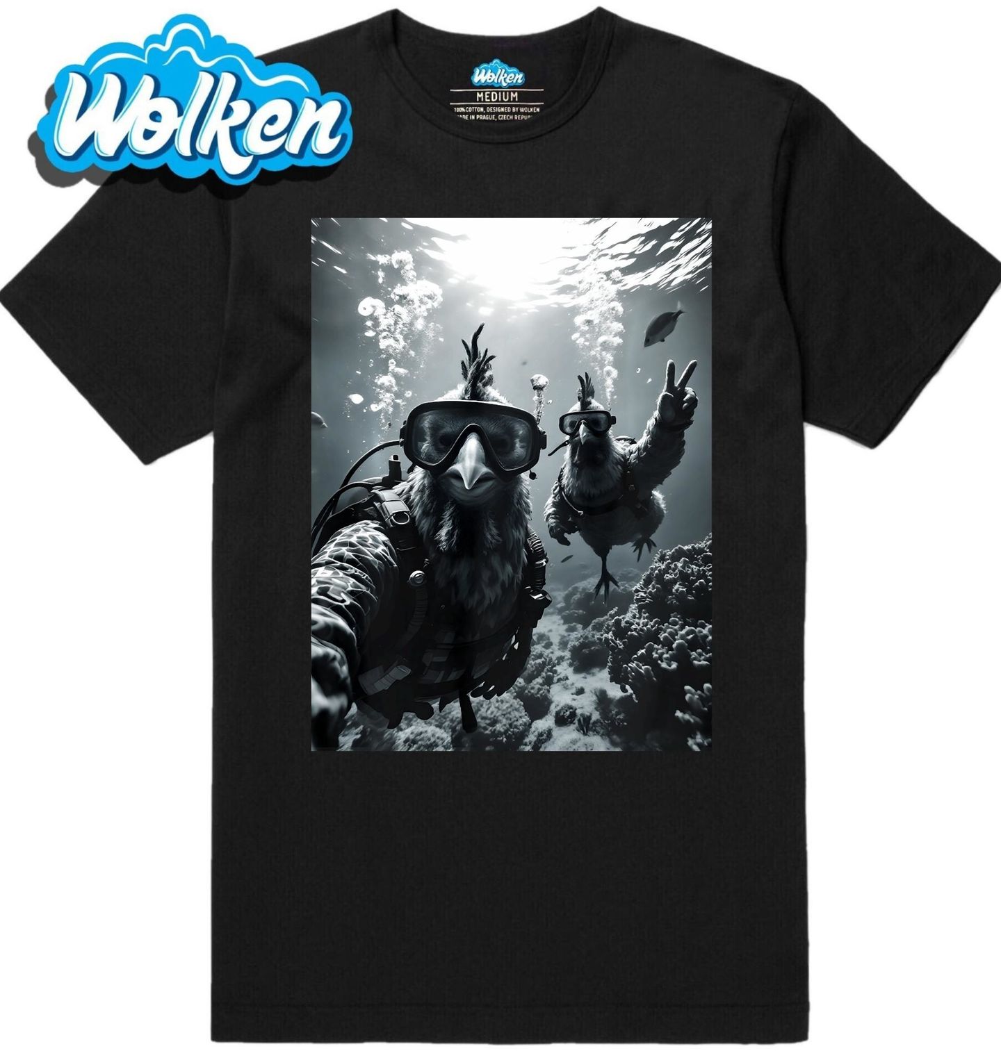 Pánské tričko Selfie Slepice Potápěči.jpg