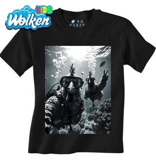 Dětské tričko Selfie Slepice Potápěči.jpg