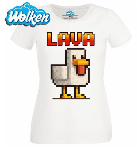 Obrázek produktu Dámské tričko Pixelová Slepice Lava