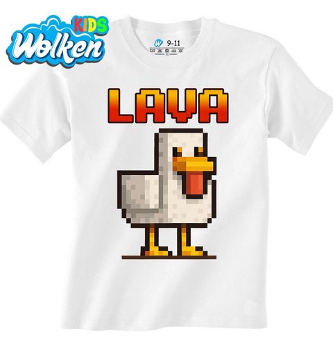 Obrázek produktu Dětské tričko Pixelová Slepice Lava