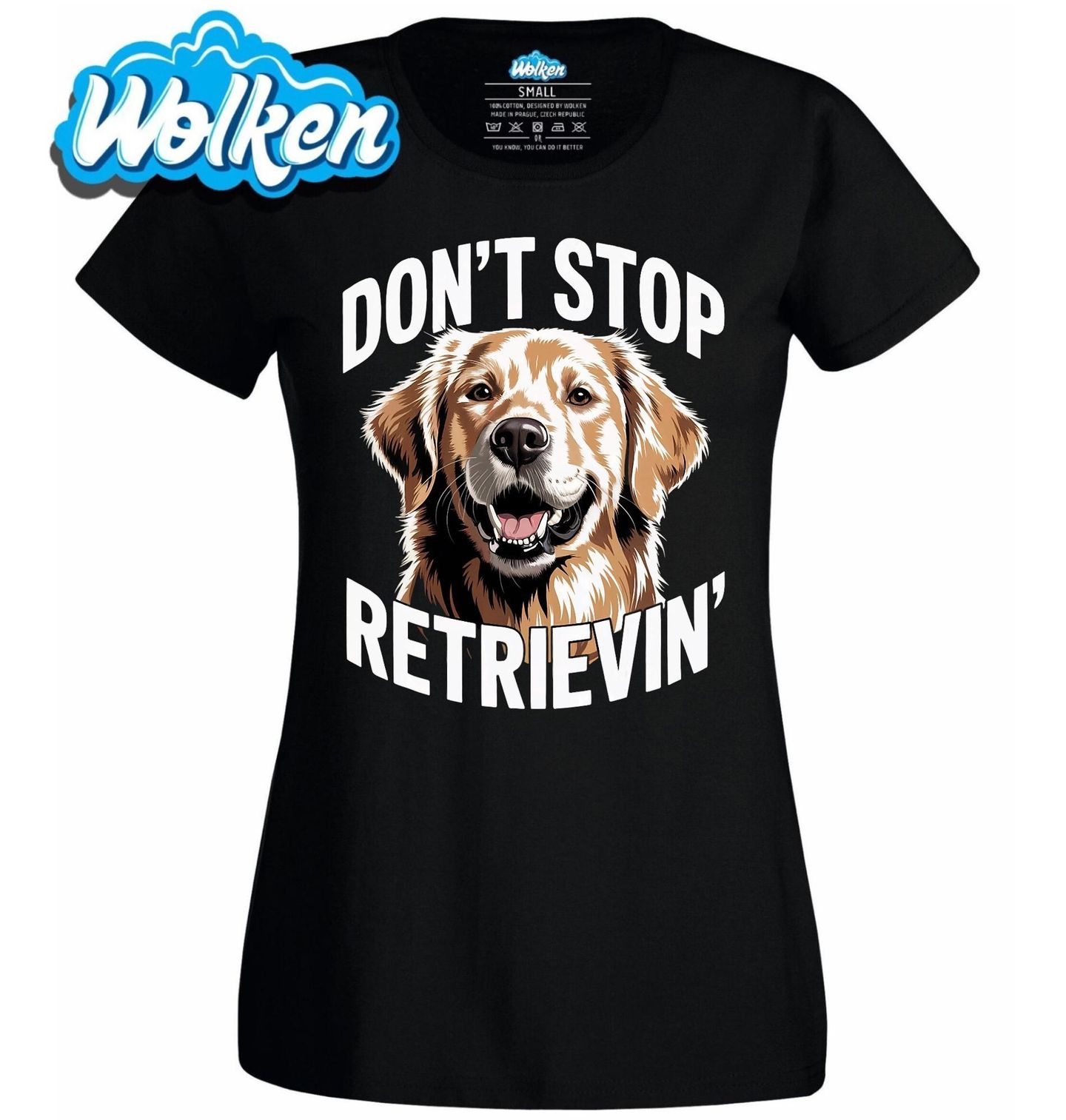 Dámské tričko Veselý Retrívr Don’t Stop Retrievin’.jpg