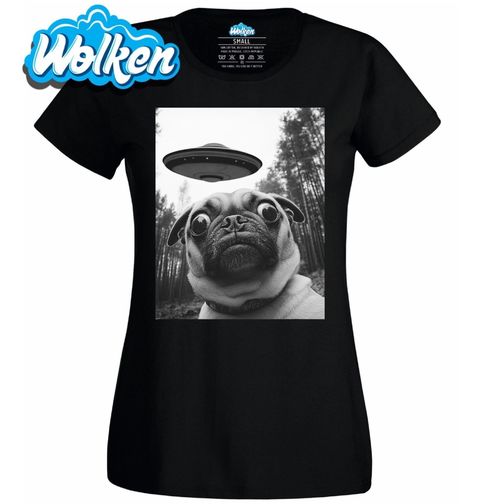Obrázek produktu Dámské tričko Selfie Mopse a UFO