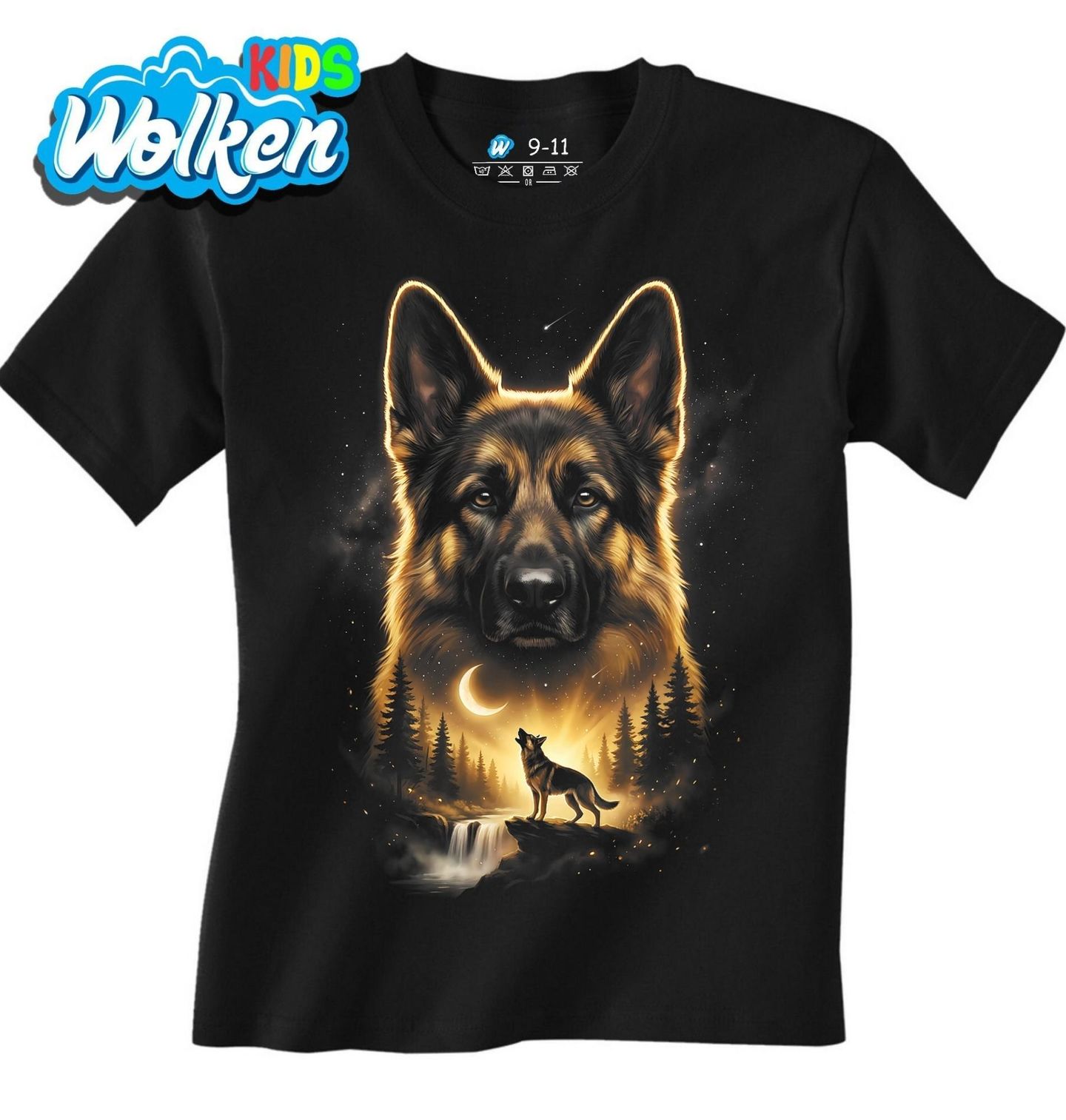 Dětské tričko Německý Ovčák a Kouzlo Úplňku.jpg