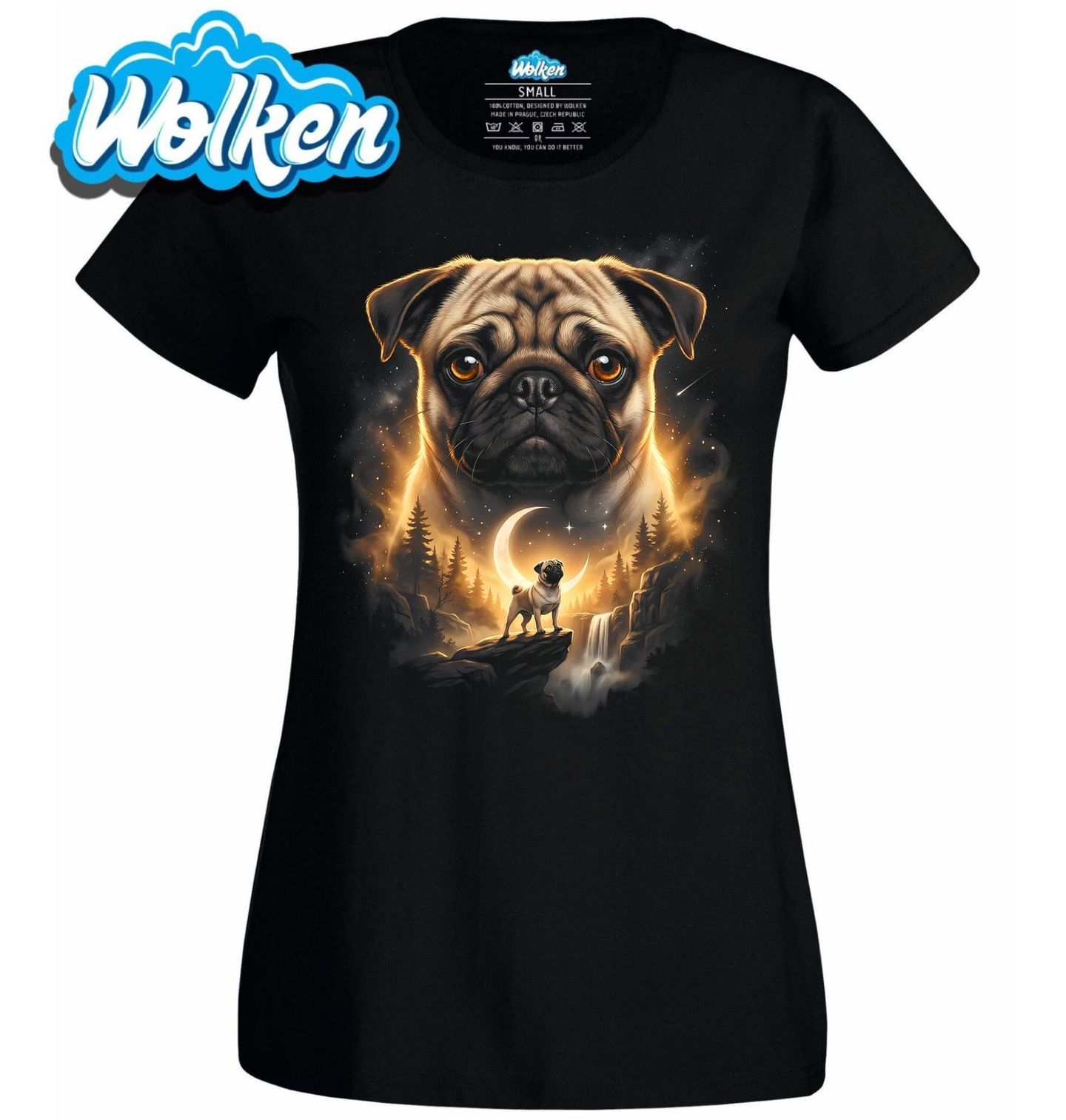 Dámské tričko Mops a Kouzlo Úplňku.jpg