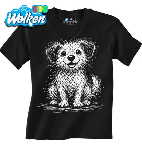 Obrázek produktu Dětské tričko Veselý Štěněčí Úsměv Skica