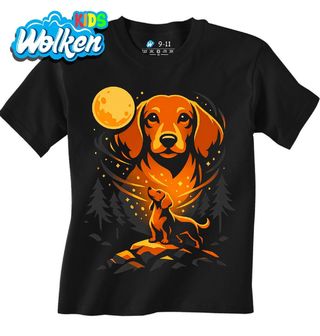 Dětské tričko Kreslený Jezevčík při Úplňku.jpg