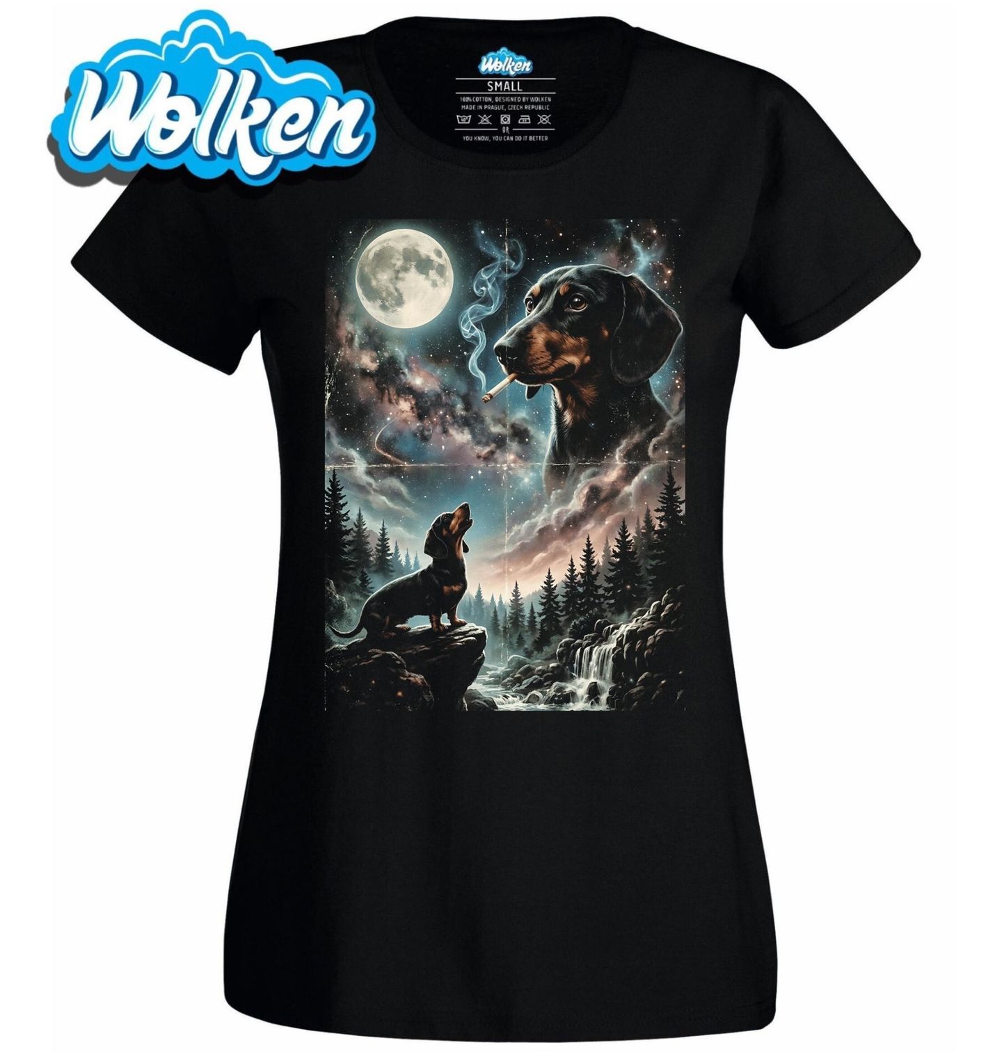 Dámské tričko Jezevčík a Kouzlo Úplňku.jpg