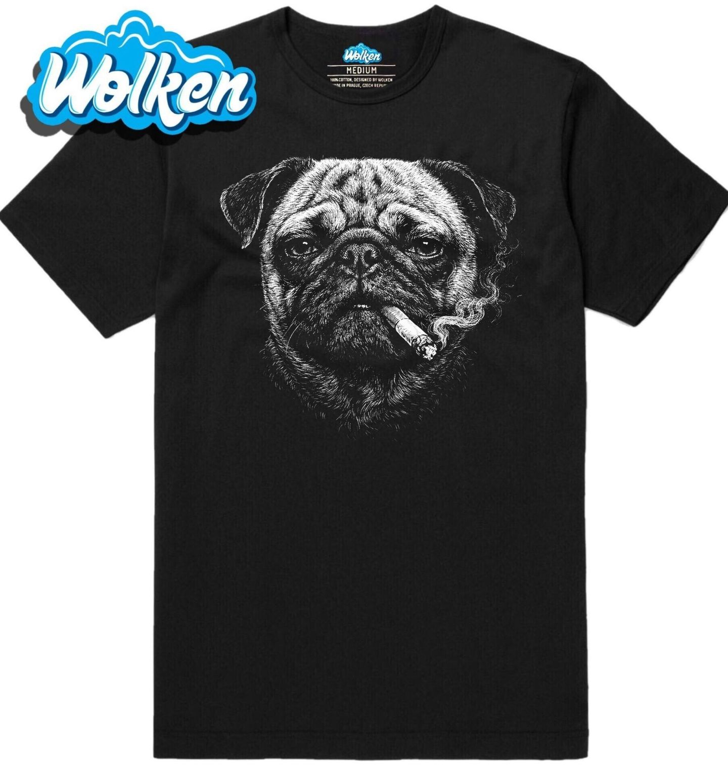 Pánské tričko Mops s Cigaretou.jpg