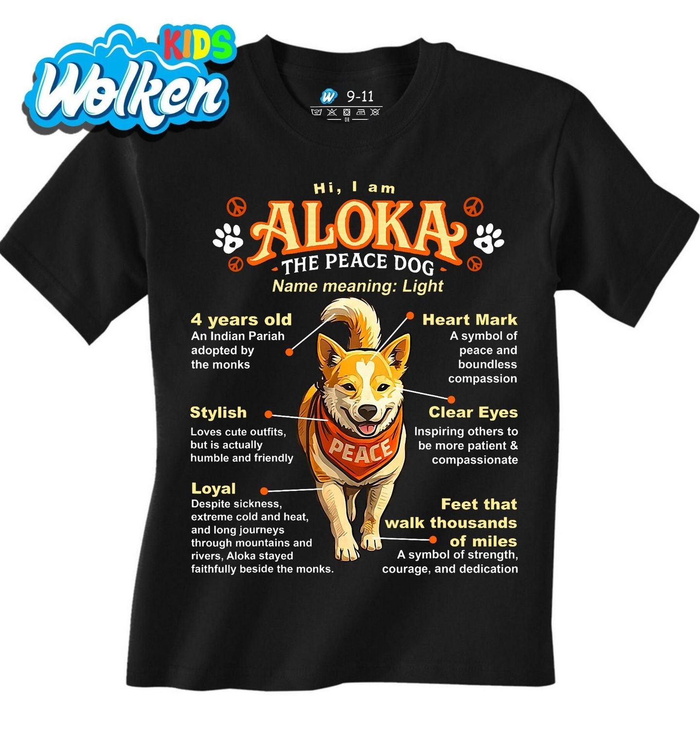 Dětské tričko Indický Pariah Pes Aloka.jpg