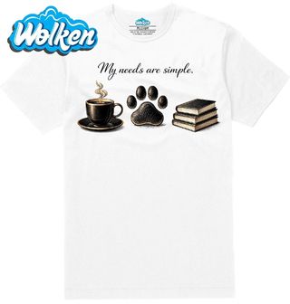 Pánské tričko Pes, Káva a Knihy.jpg