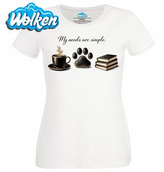 Dámské tričko Pes, Káva a Knihy.jpg