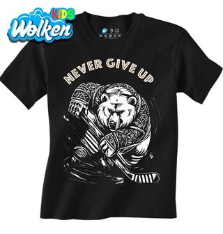 Dětské tričko Medvěd Hokejista Never Give Up.jpg