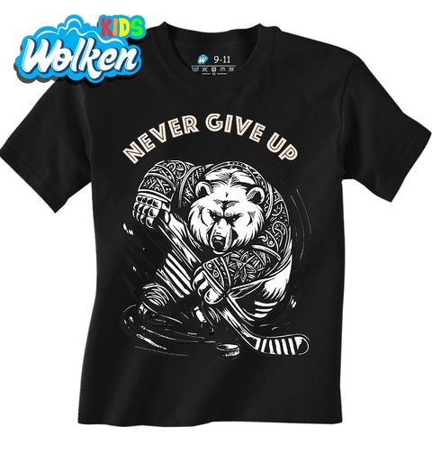 Obrázek produktu Dětské tričko Medvěd Hokejista Never Give Up
