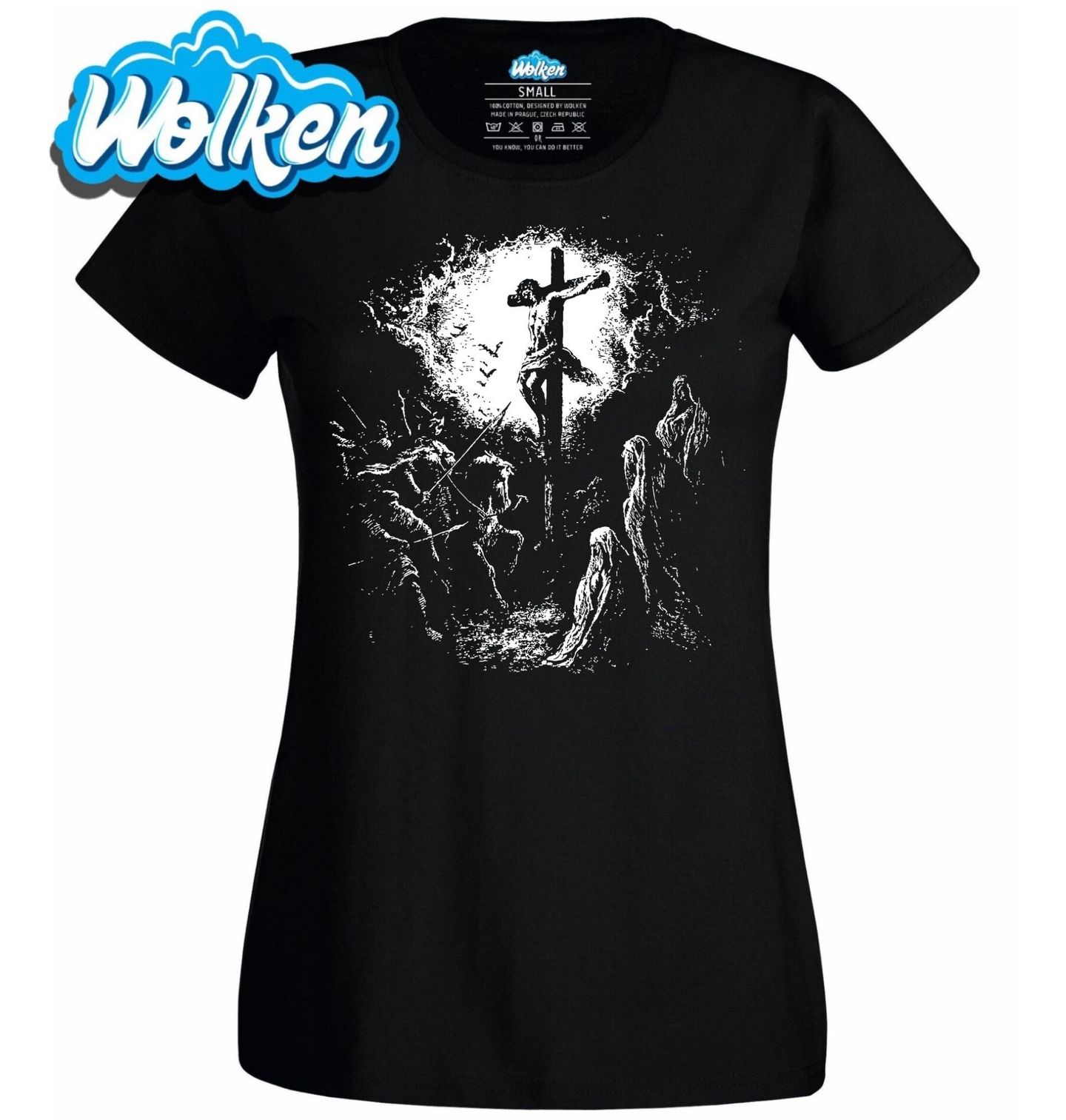 Dámské tričko Ukřižování v Kontrastu Světla a Tmy.jpg