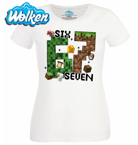 Obrázek produktu Dámské tričko Pixelový Brainrot Six Seven