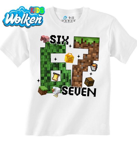 Obrázek produktu Dětské tričko Pixelový Brainrot Six Seven