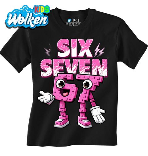 Obrázek produktu Dětské tričko Six Seven Neonově Růžové Lego 67