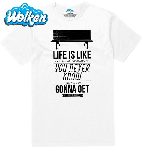 Obrázek produktu Pánské tričko „Život je jako bonboniéra, nikdy nevíš co ochutnáš.“ Forrest Gump