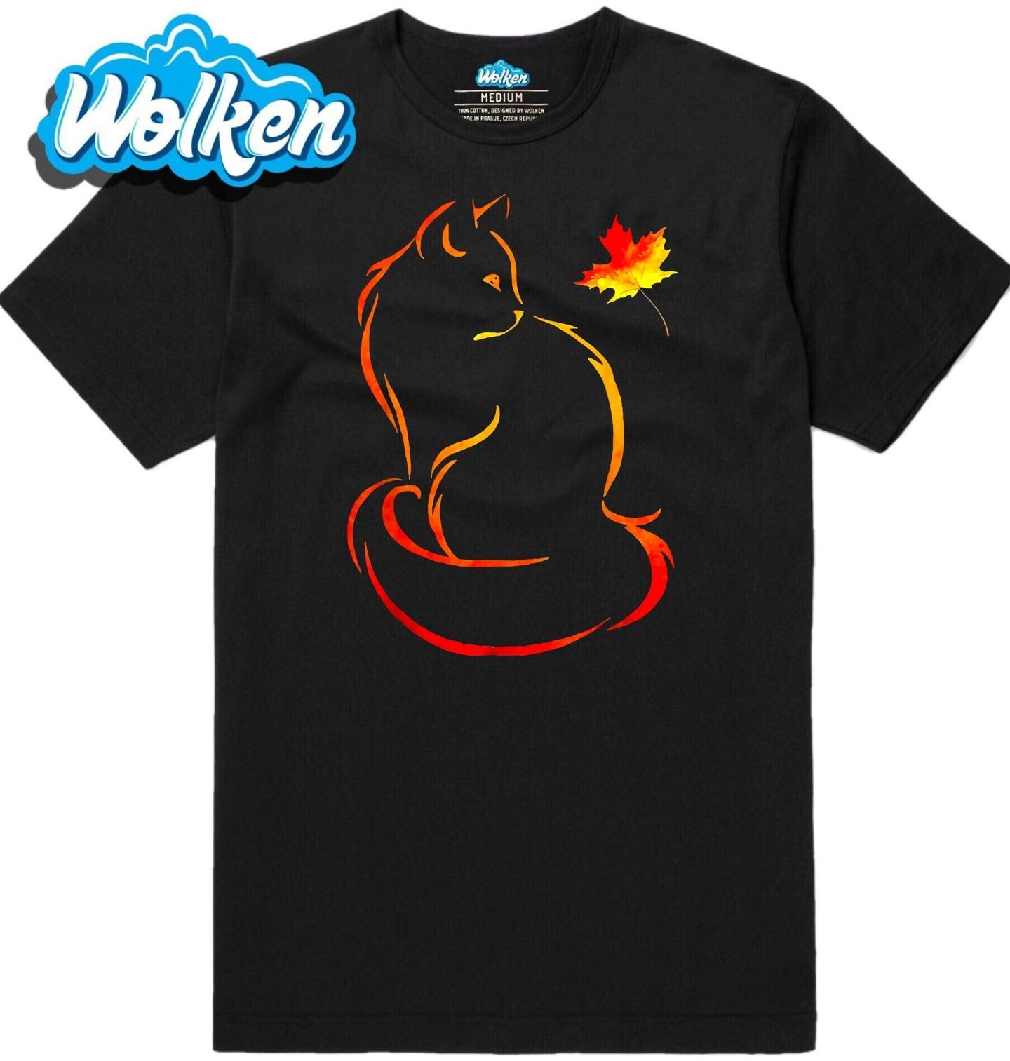 Pánské tričko Podzimní Silueta Kočky.jpg