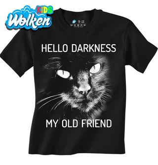 Dětské tričko Hello Darkness my Old Friend Kočka.jpg